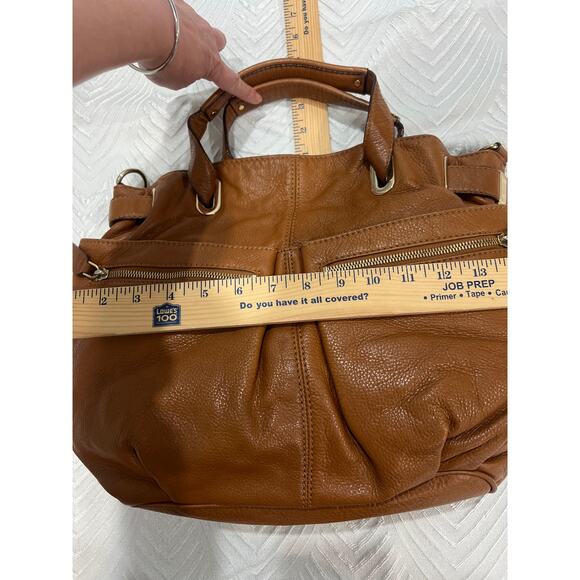 Michael Kors Tan Leather Crossbody & Blue Wristlet Wallet – Excellent Set - Picture 7 of 13